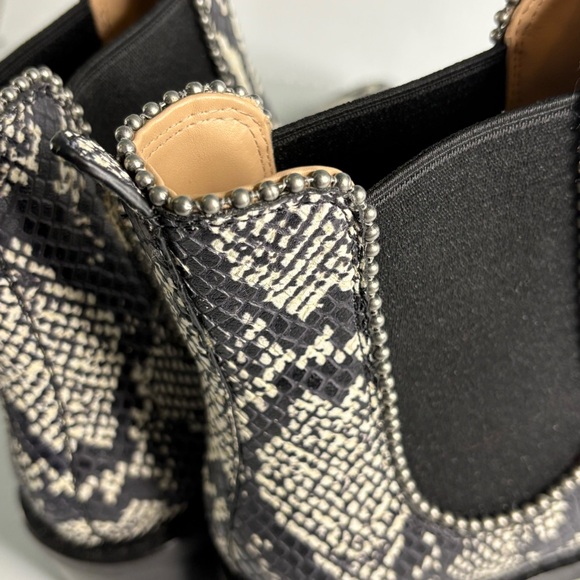 New Coach Bowery Bead Chain Leather Snakeskin G4368 Chelsea Ankle Boot 8 / 38.5 - Picture 6 of 16
